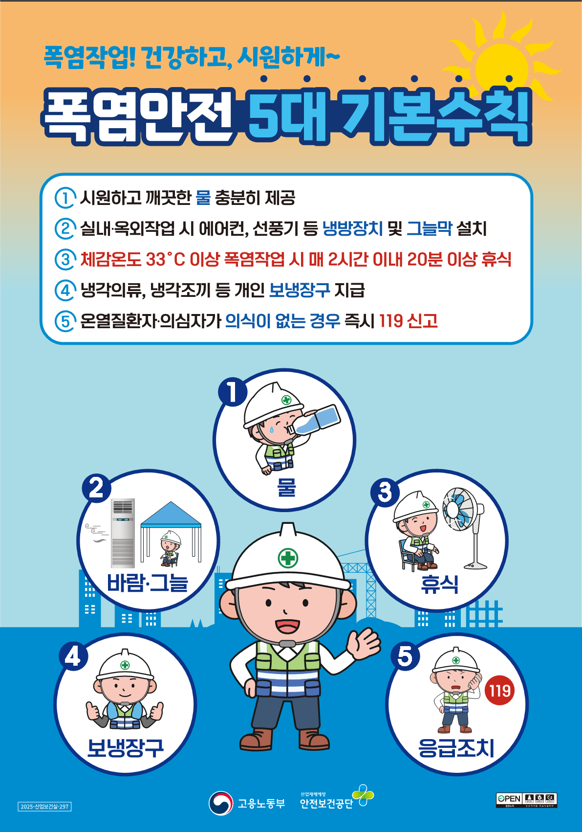 현장노동자 온열질환 및 질식재해 예방수칙 안내 1