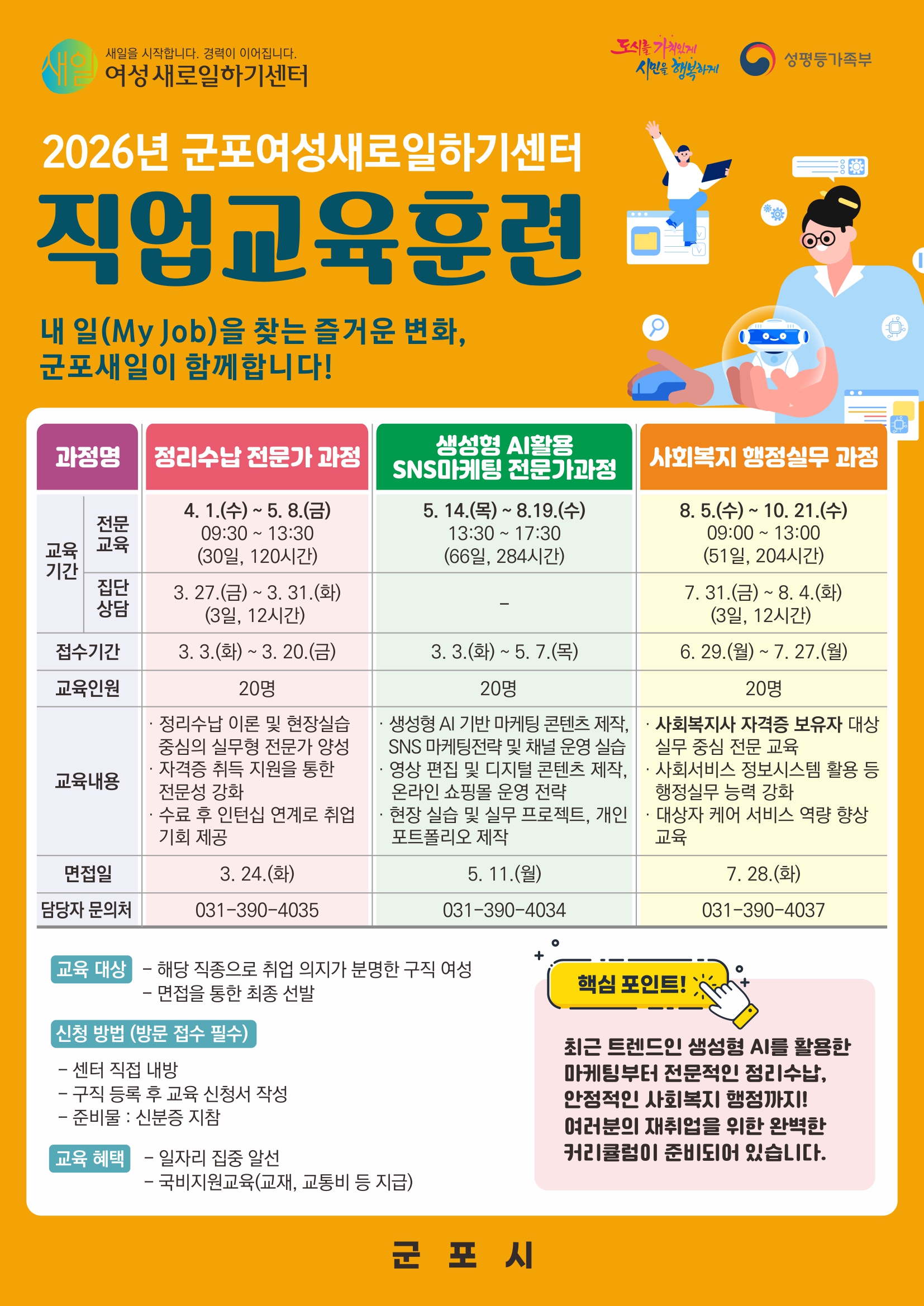 2026년 군포여성새일센터 직업교육훈련 교육생 모집 안내 1