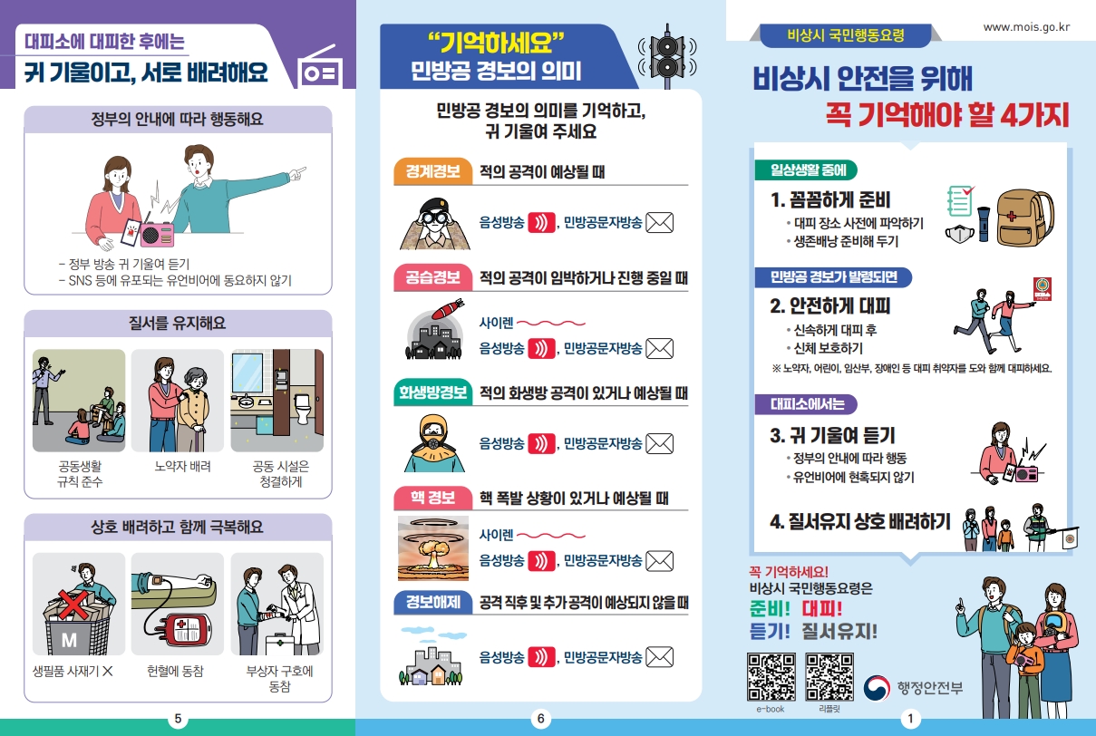 민방위 비상시 비상대피 국민행동요령 안내 2