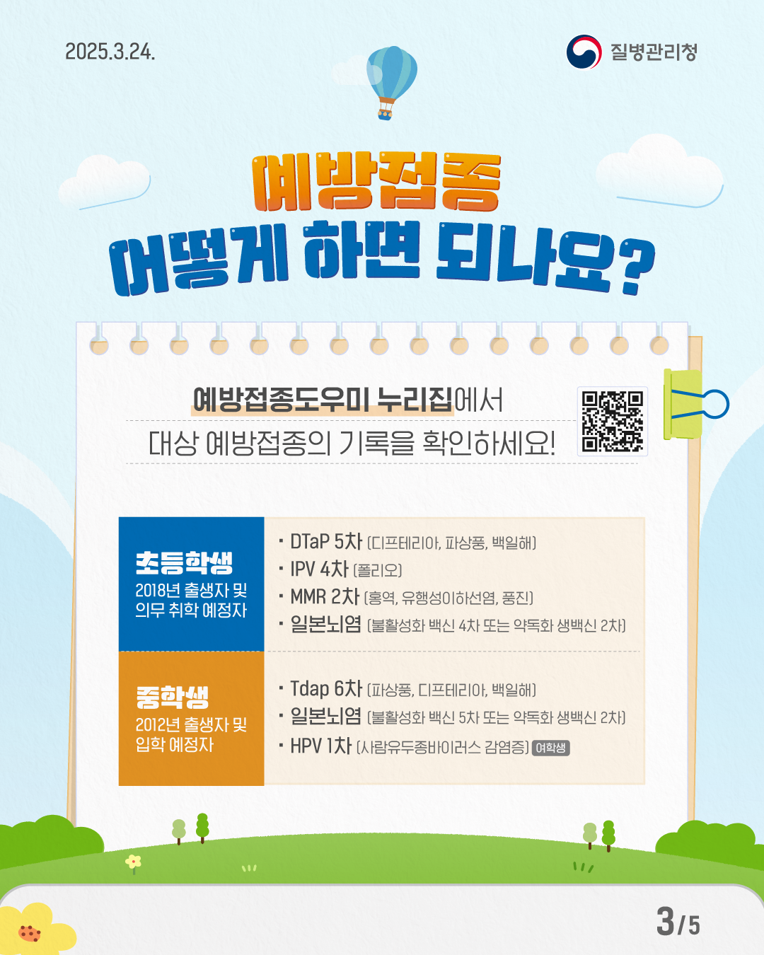 2025년 「초&middot;중학교 입학생 예방접종 확인사업」 안내 4