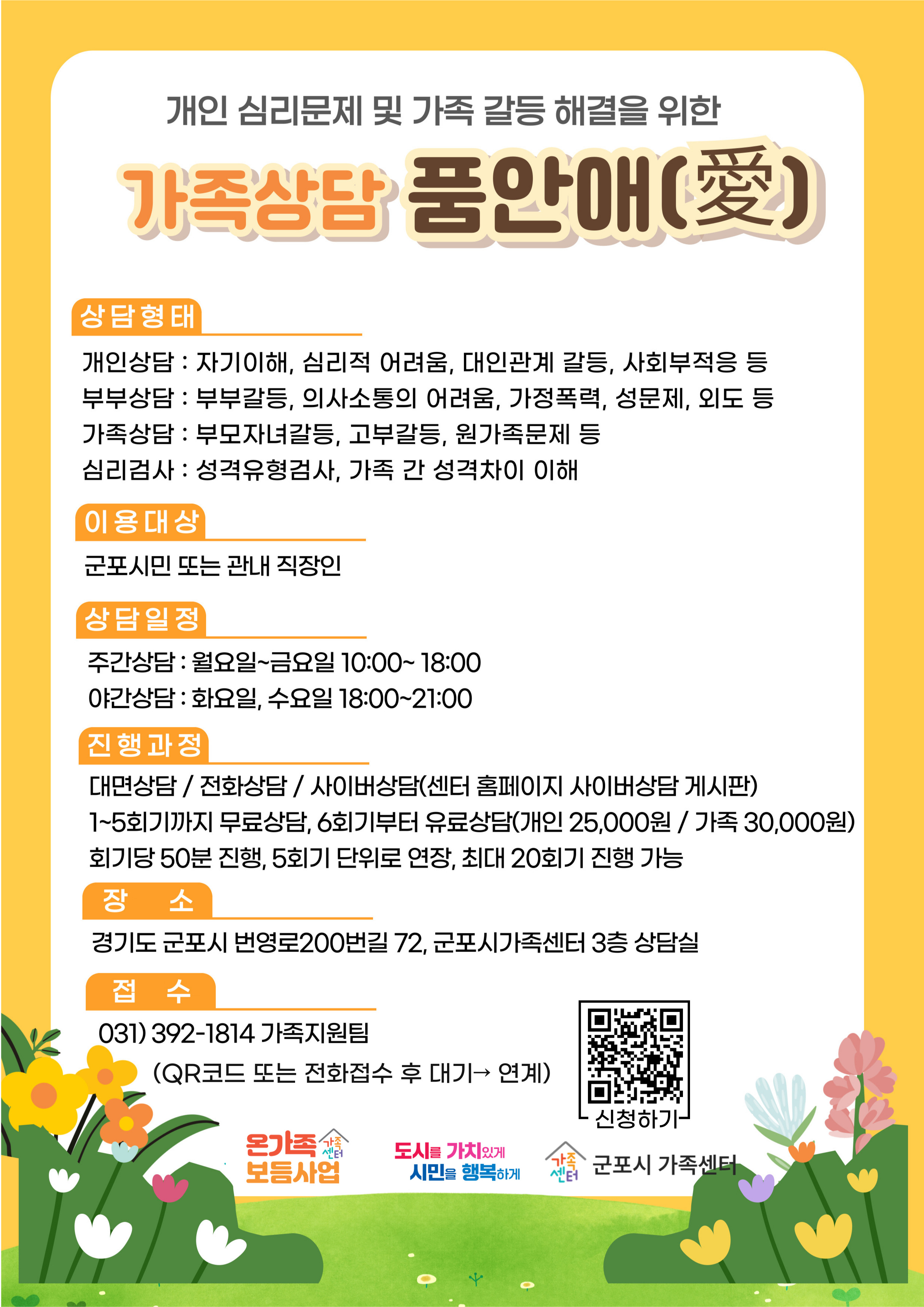 2025년 군포시가족센터 가족상담사업 추진 안내 3