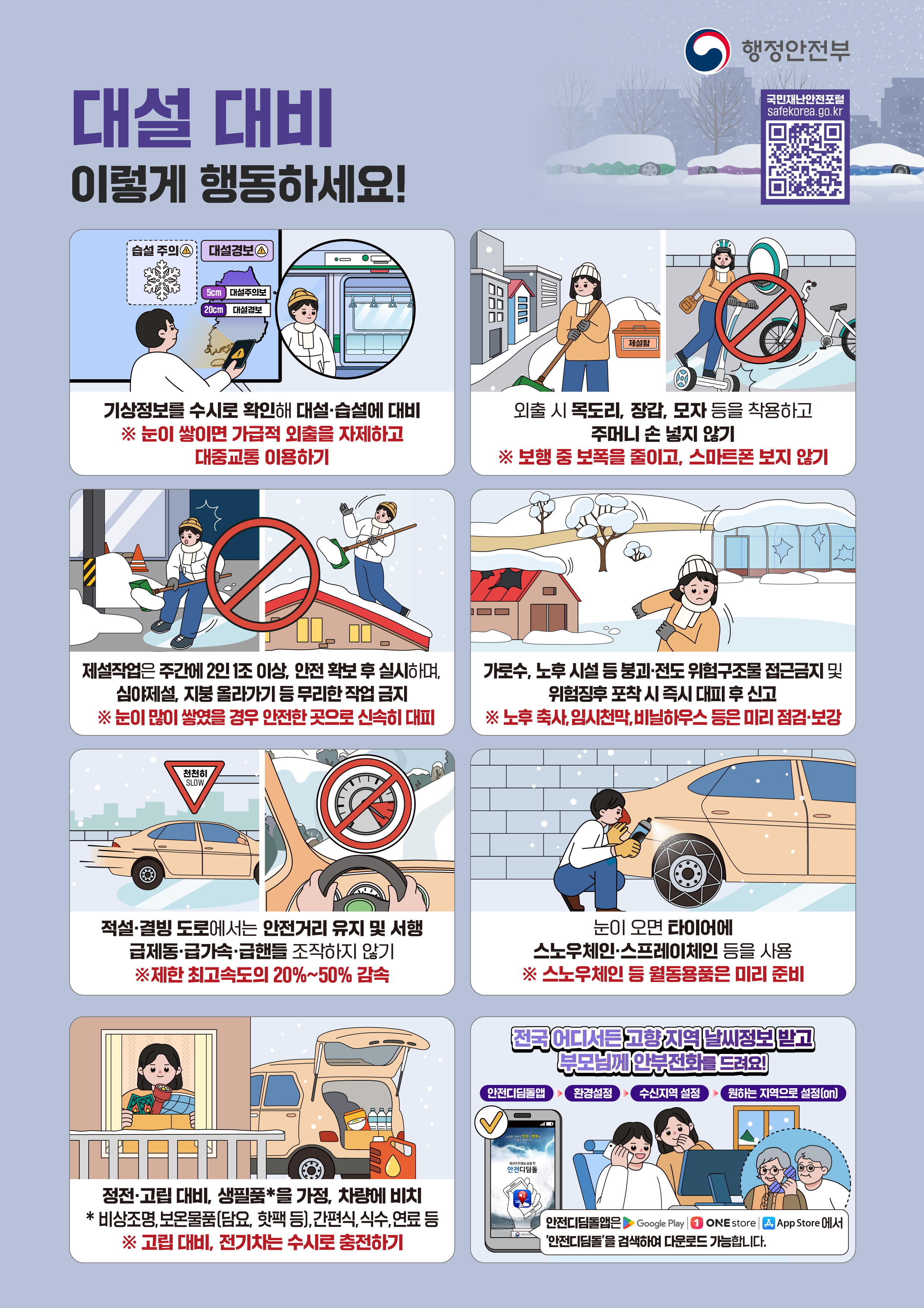 2025년 겨울철 한파&middot;대설 대비 국민행동요령 안내 2