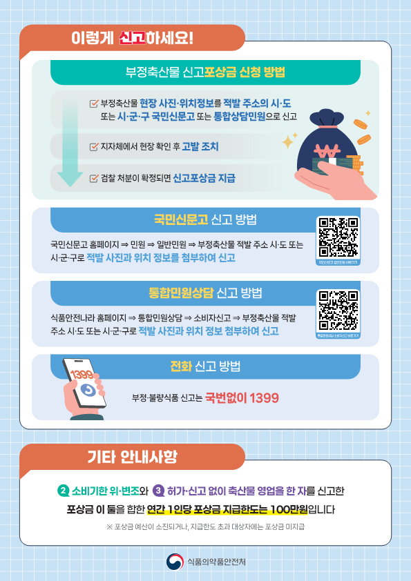 2025년 부정축산물 신고포상금 제도 운영 안내 2