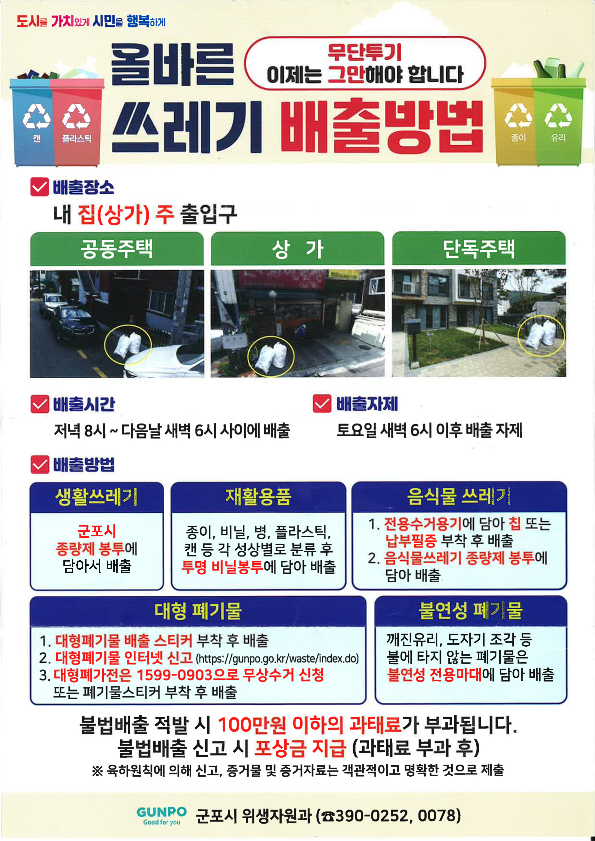 2026년 「올바른 쓰레기 배출방법」 안내 1