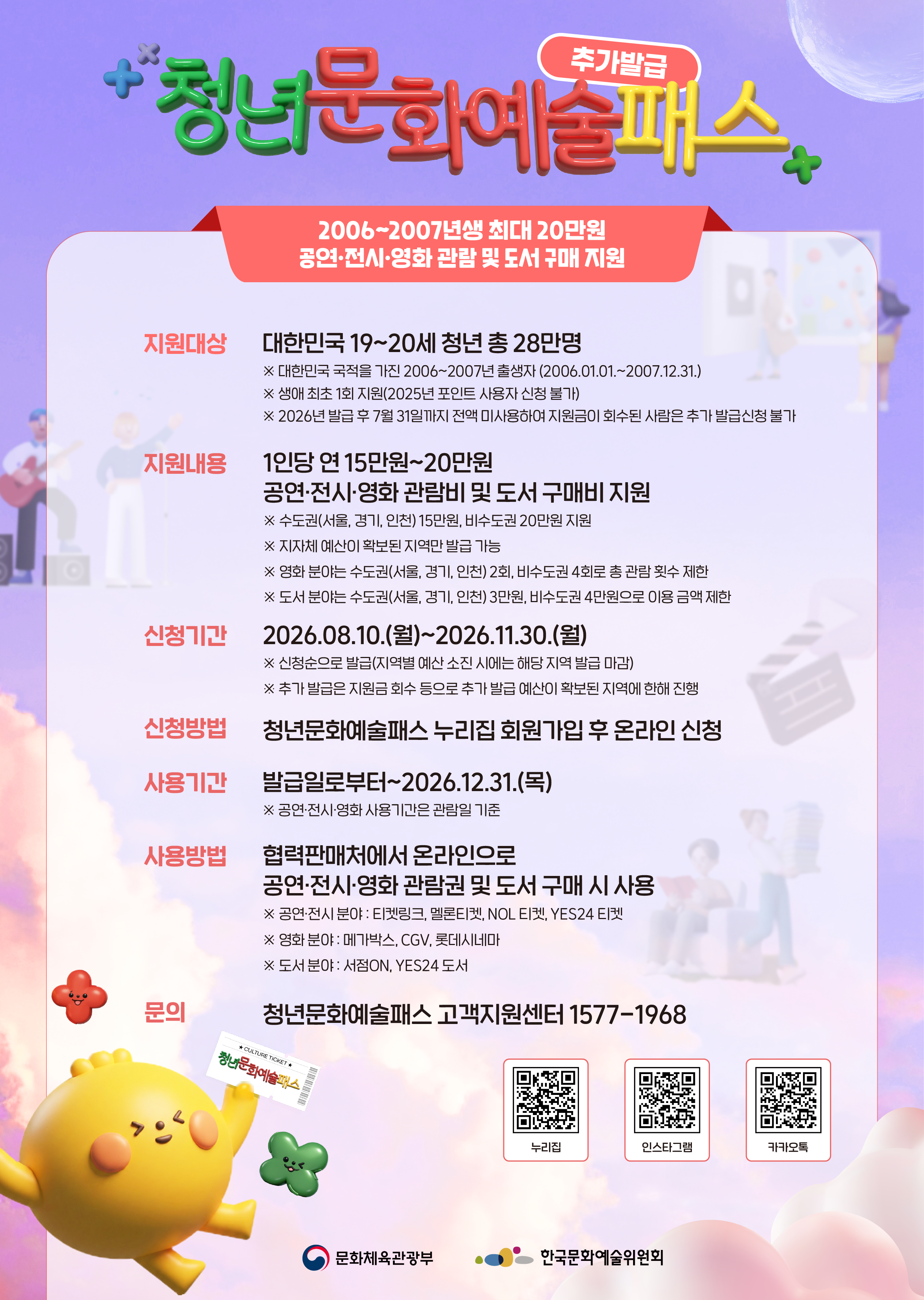 2026년 「청년문화예술패스」 2차 발급 안내 2