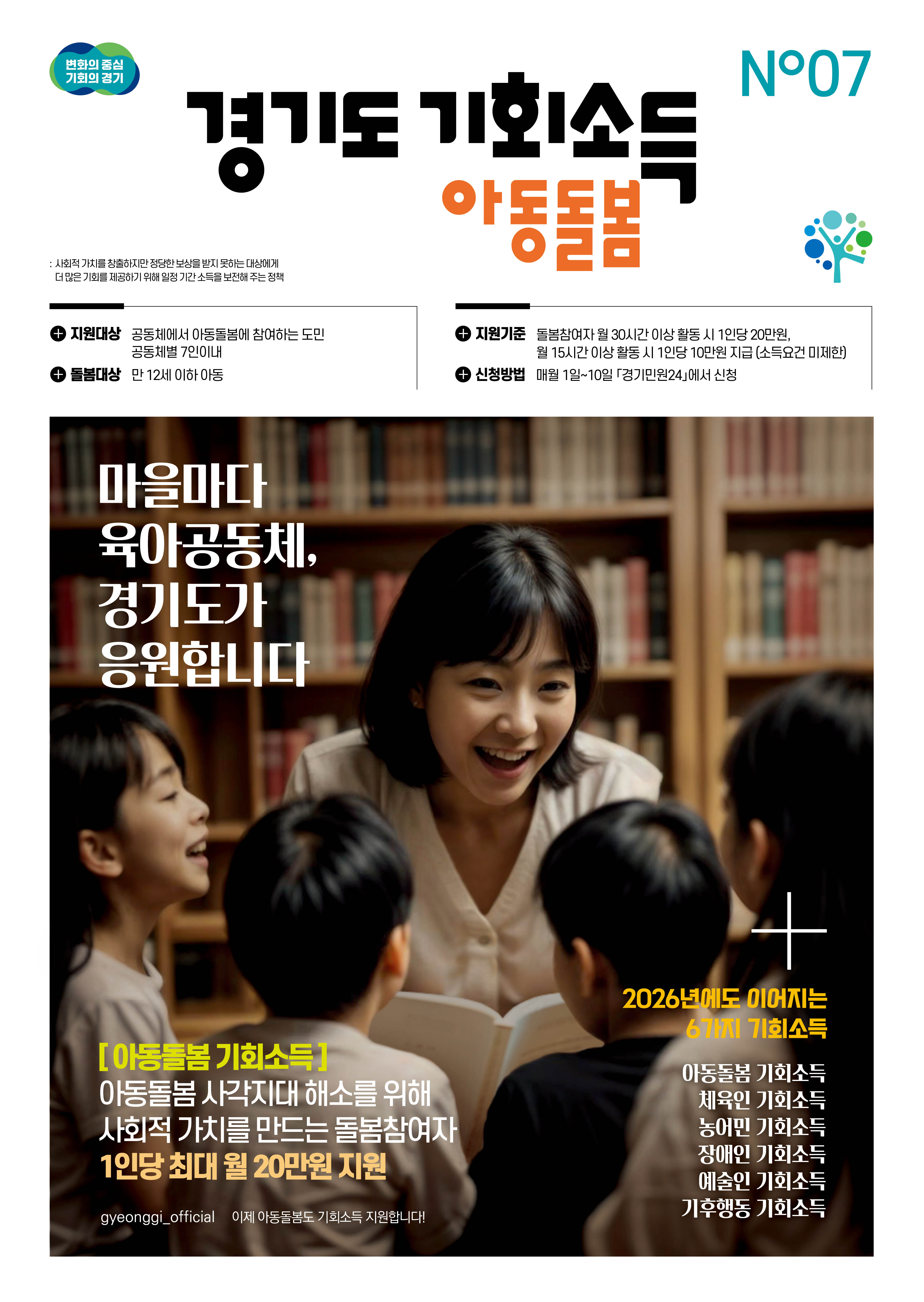 2026년 「경기도 아동돌봄 기회소득 사업」 안내 2