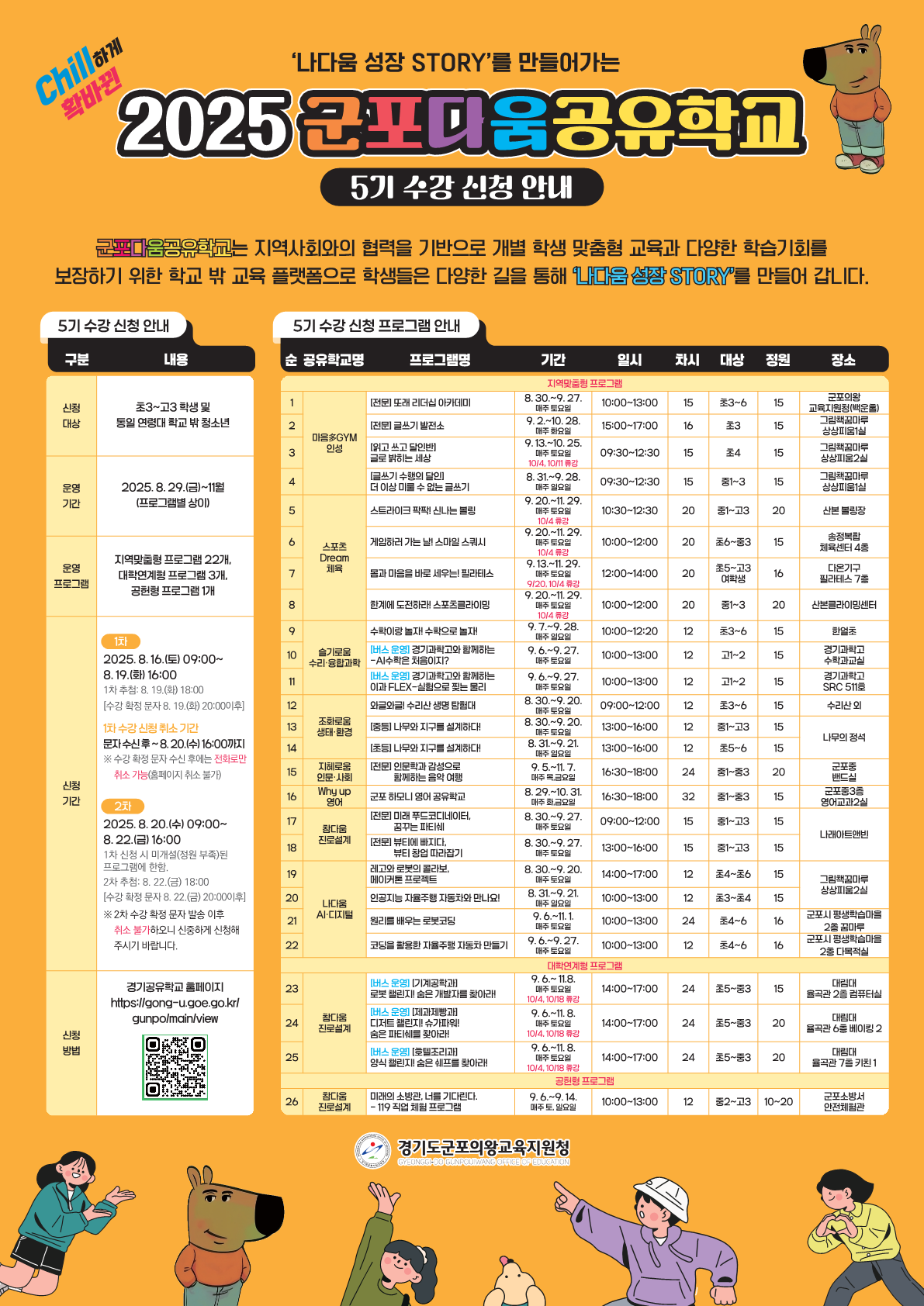2025년 군포다움공유학교 5기 프로그램 수강신청 안내 1