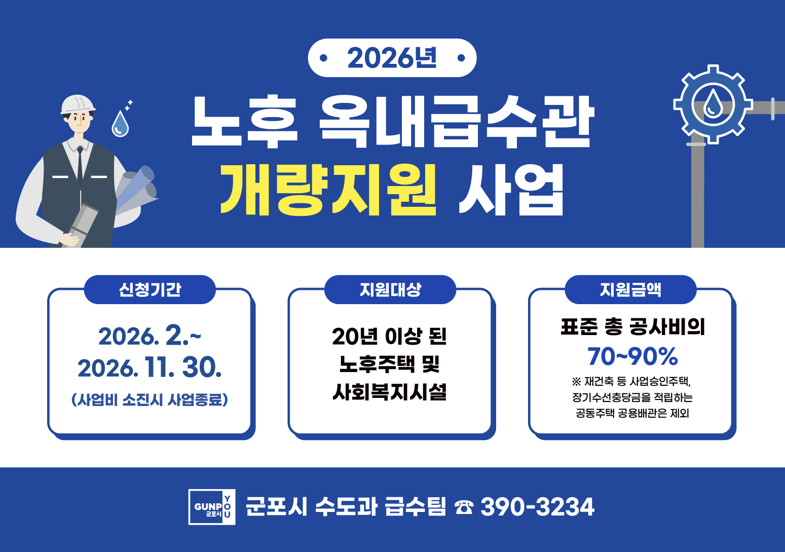 2026년 노후 옥내급수관 개량지원사업 안내 1