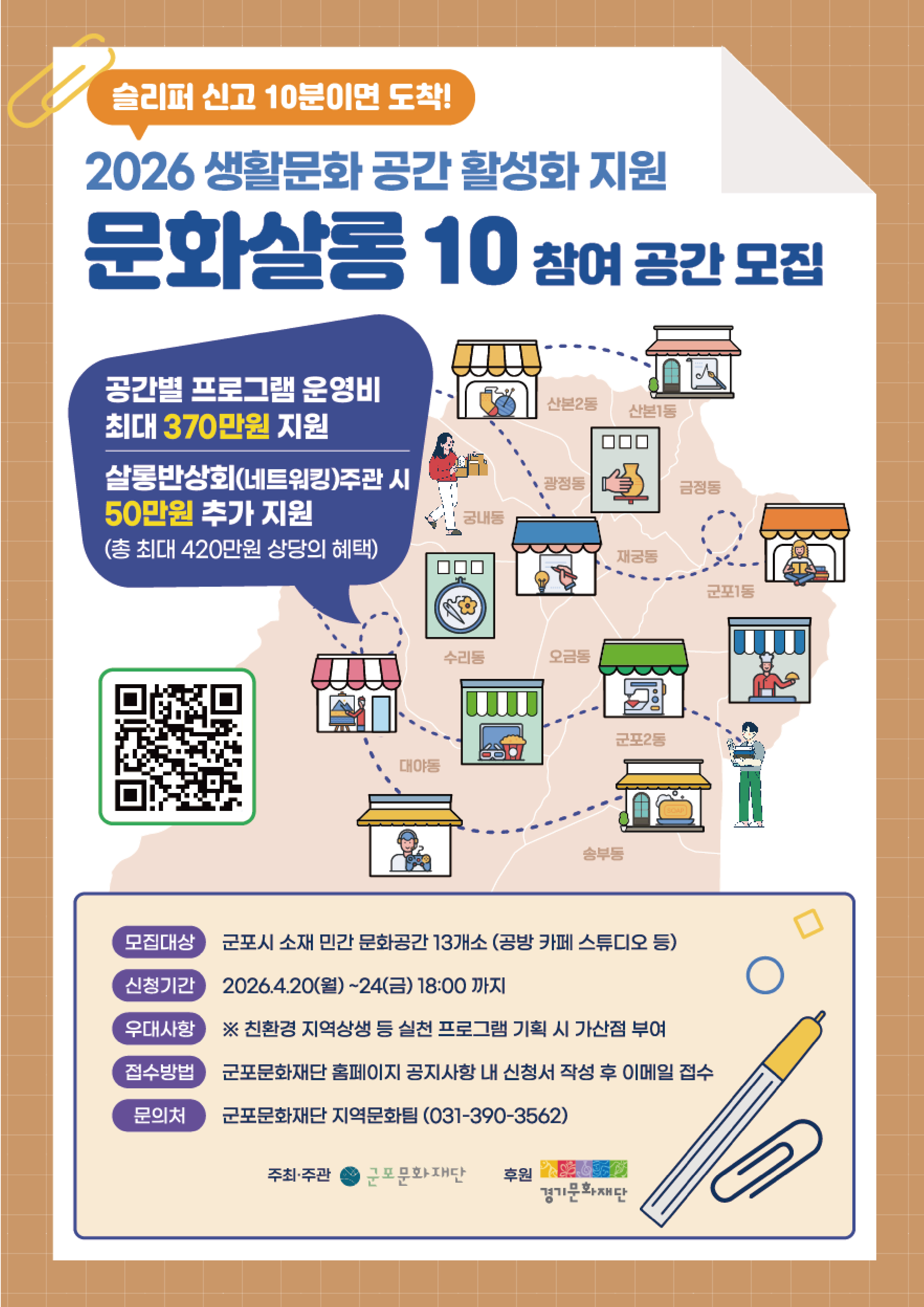 2026년 생활문화 공간 활성화 지원 '문화살롱10' 참여 공간 모집 안내 3