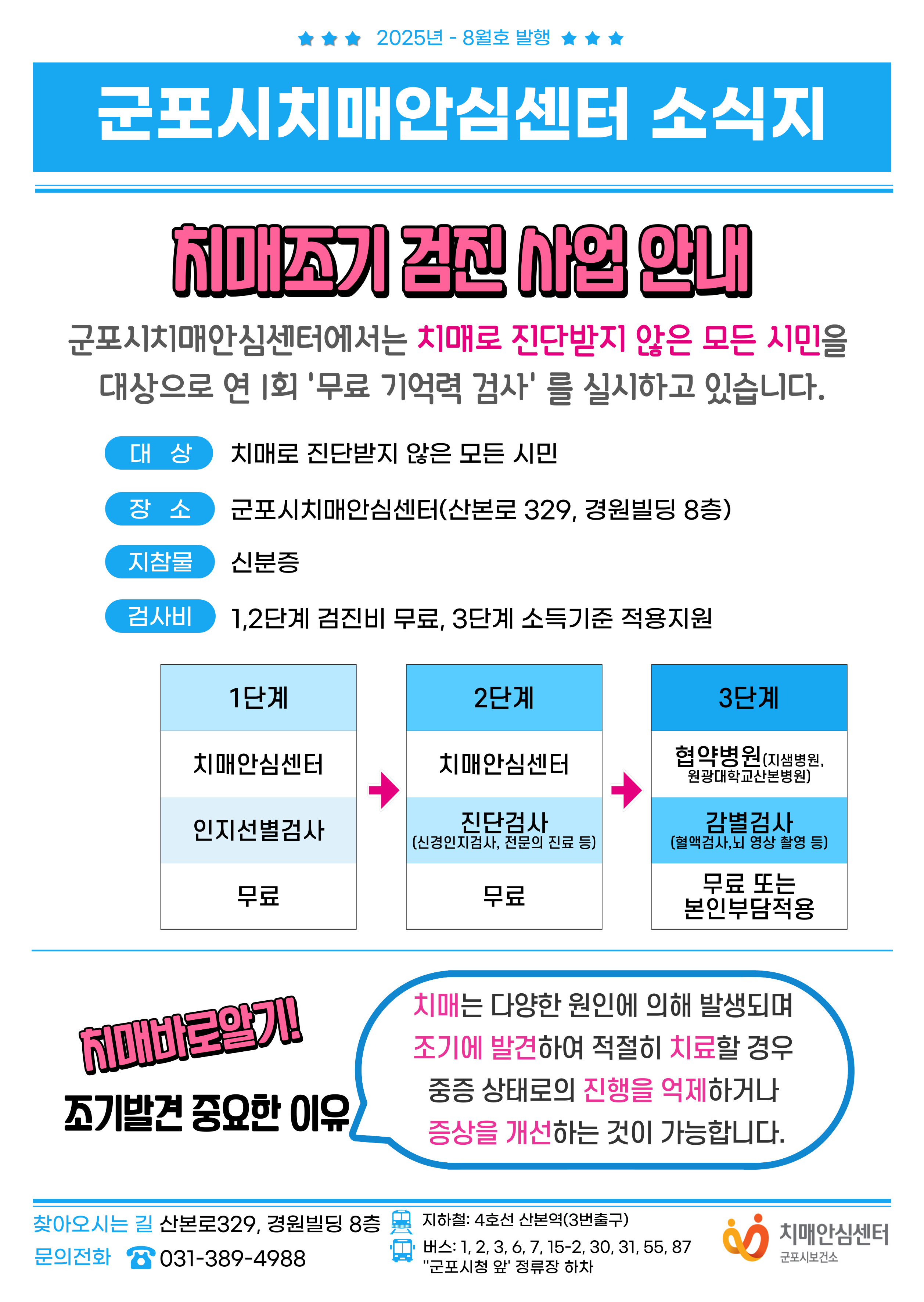2025년 군포시치매안심센터 소식지(8월호) 안내 1