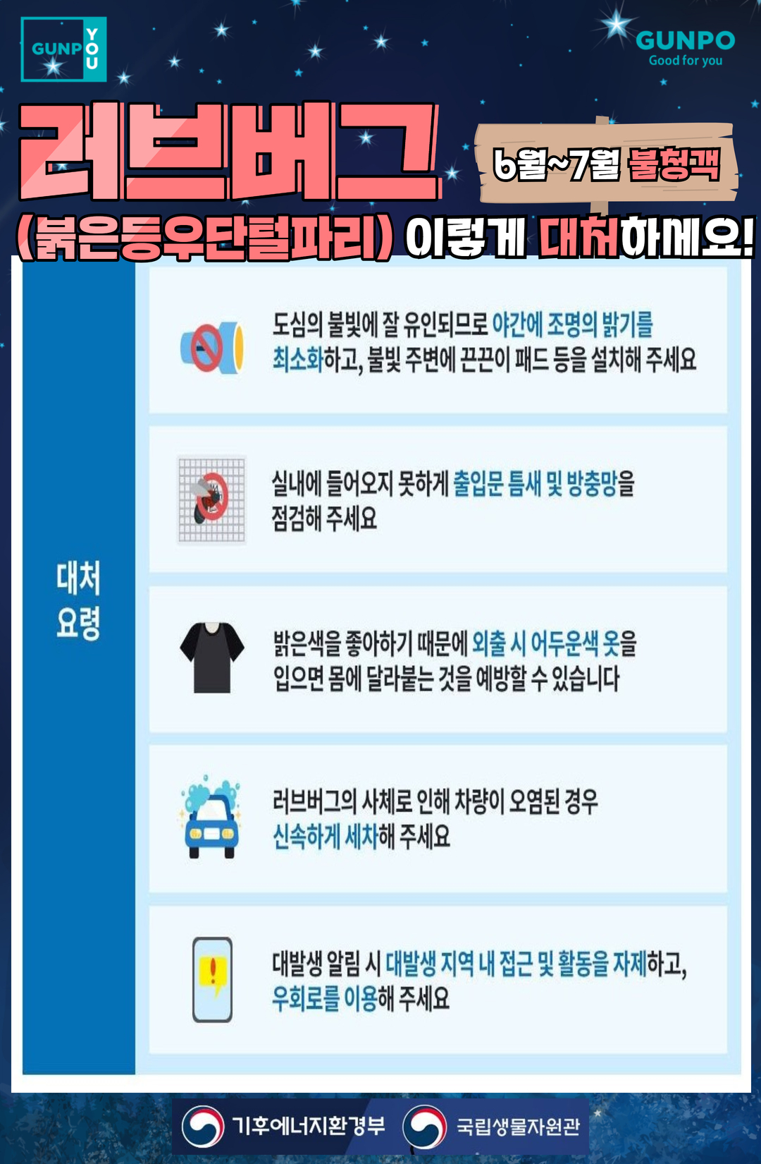러브버그(붉은등우단털파리) 대처 방법 안내 1
