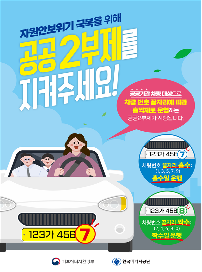 공공기관 승용차 2부제 시행 안내 1