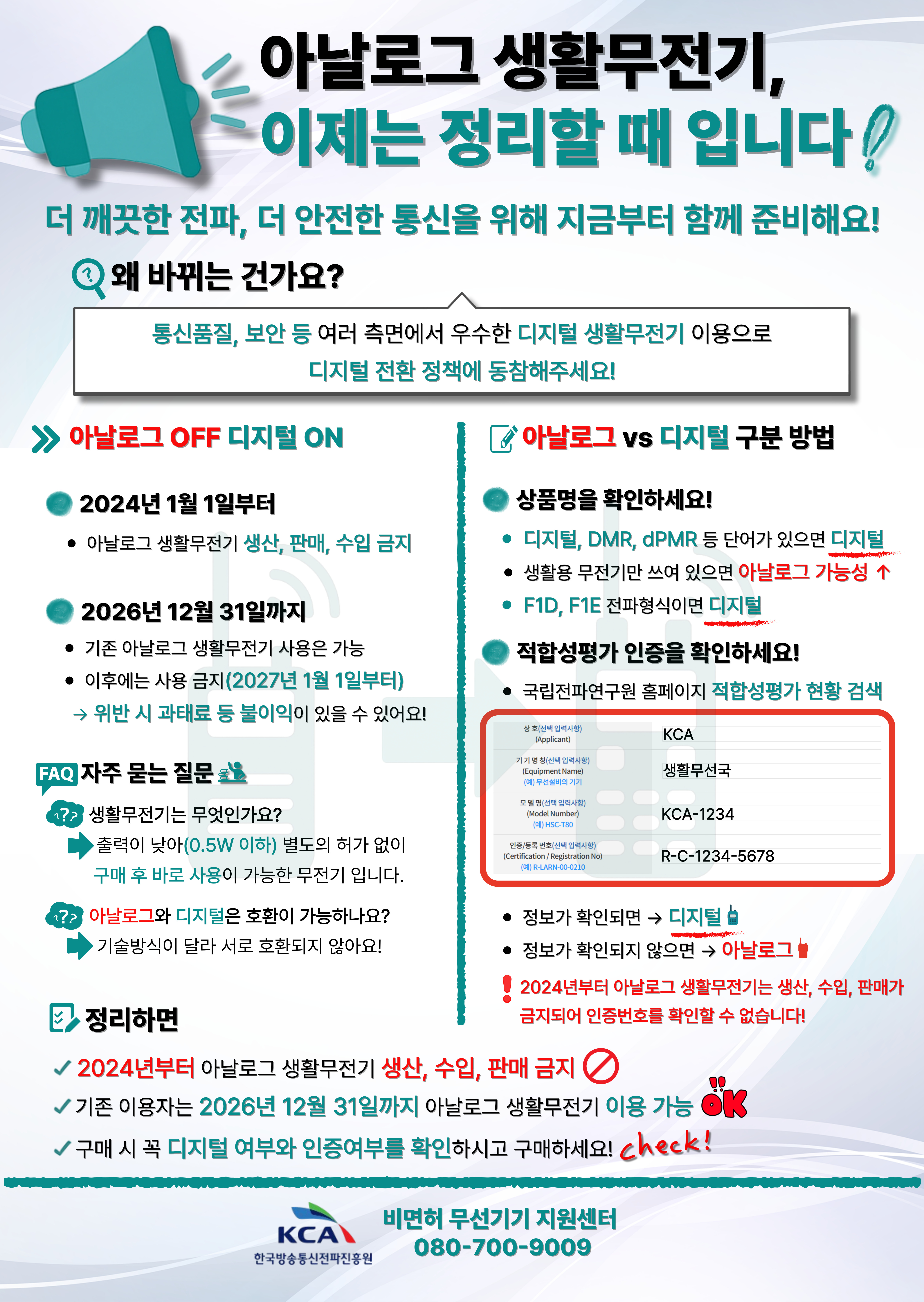 400㎒ 대역 아날로그 생활무선국(생활무전기) 이용 종료 안내 1