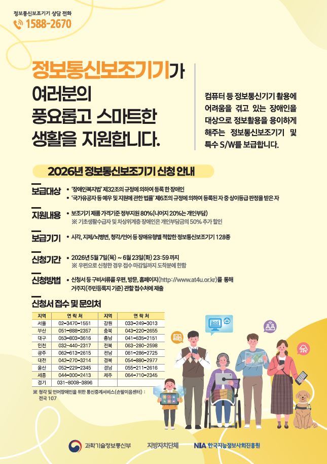 2026년 정보통신보조기기 보급사업 알림 1