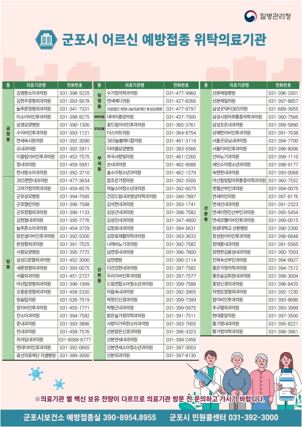 2026-2027절기 인플루엔자(독감) 무료 예방접종 안내 2