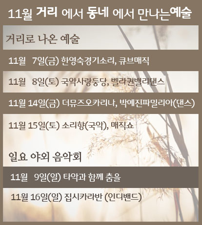 거리에서 동네에서 만나는 예술 :: 11.7~11.16 1
