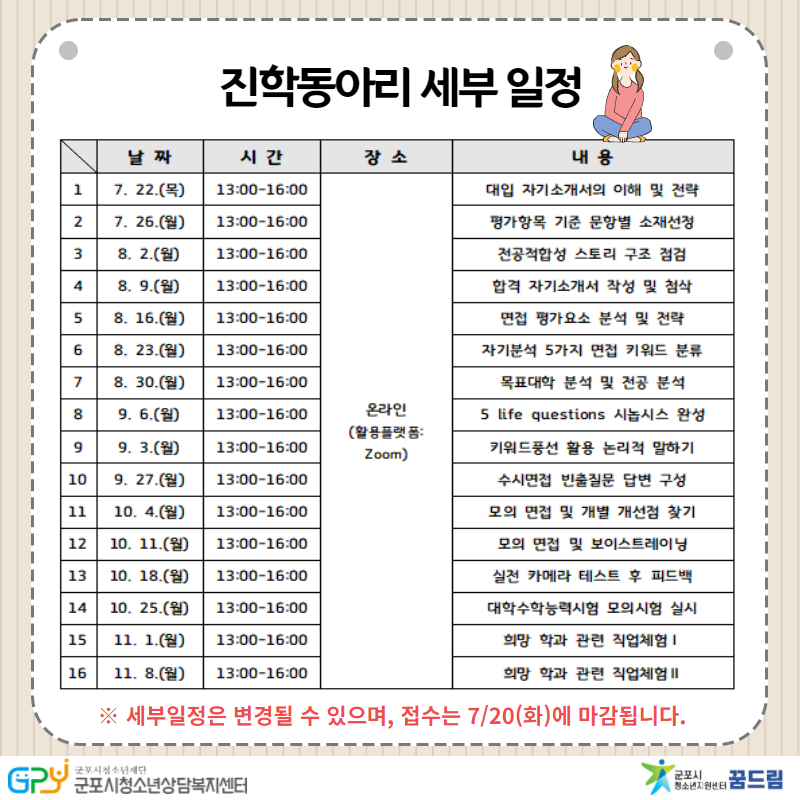 군포시학교밖지원센터 꿈드림 「제 2차 진학동아리」 운영 2