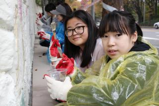 곡란중학교 벽화 작업