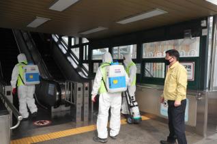 코로나19 관련 군포역 일대 방역 현장 방문