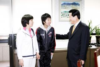 탁구 양하은선수 국외전지훈련에 따른 방문격려