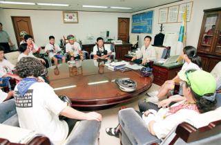 새천년맞이 자전거 환경사랑 국토순례단 군포시 방문