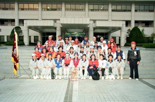 노인게이트볼 우승 기념촬영