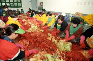 불우시설 위한 김장철 배추수확 및 김장 모습