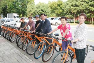 주공5단지 리바이크(재활용)자전거 전달식