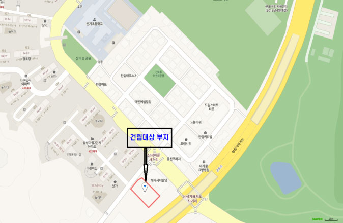 가족센터 건립 위치도 - 삼성마을 2단지 아파트 옆 부곡동 1194번지